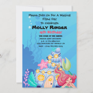 Magical Mermaid Birthday Invitation