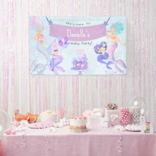 Magical Mermaid Birthday Party Banner