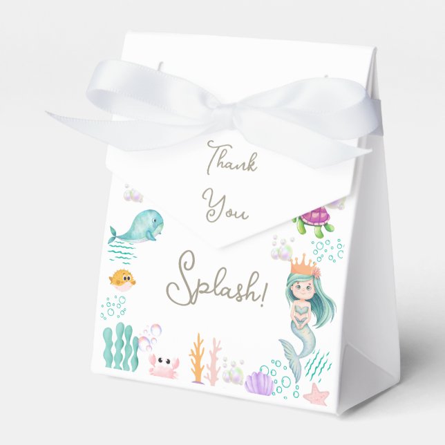 Magical Mermaid Birthday Party Gift and Favour Favour Box (Front Side)