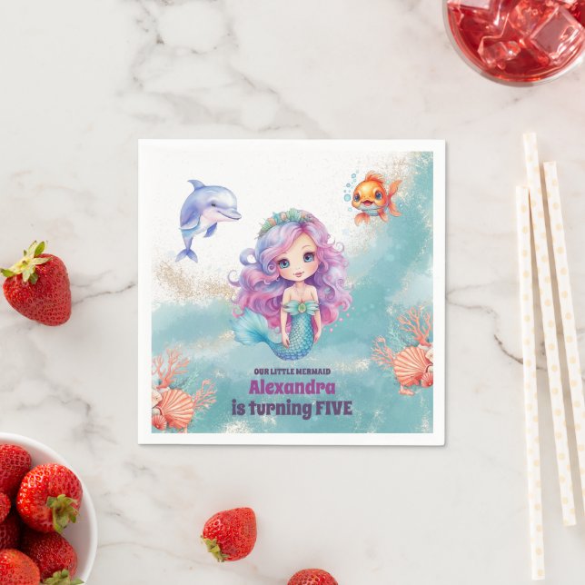Magical Mermaid  Birthday Party Napkin (Insitu)