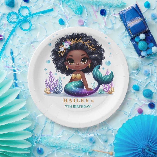 Magical Mermaid Birthday Party Paper Plate (Party)