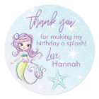 Magical Mermaid Birthday Party Thank You Stickers