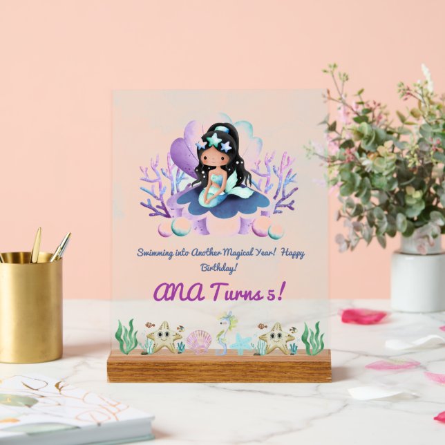 Magical Mermaid Birthday Sign – Personalised Acryl (Wedding)