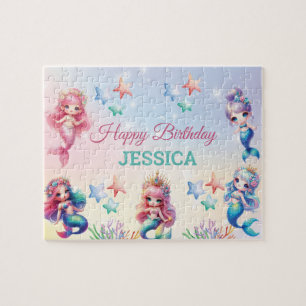 Magical Mermaid Birthday Under The Sea Jigsaw Puzzle