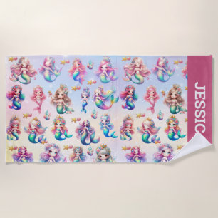 Magical Mermaid Birthday Under The Sea Photo Beach Towel