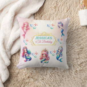 Magical Mermaid Birthday Under The Sea Photo Cushion