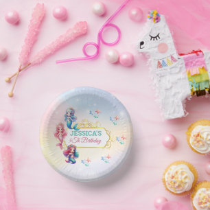 Magical Mermaid Birthday Under The Sea Photo Paper Plate