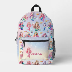 Magical Mermaid Birthday Under The Sea  Printed Backpack