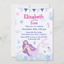 Magical Mermaid Children's Birthday Invitation