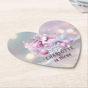 Magical Mermaid Children's Birthday Party Paper Coaster