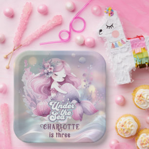 Magical Mermaid Children's Birthday Party Paper Plate