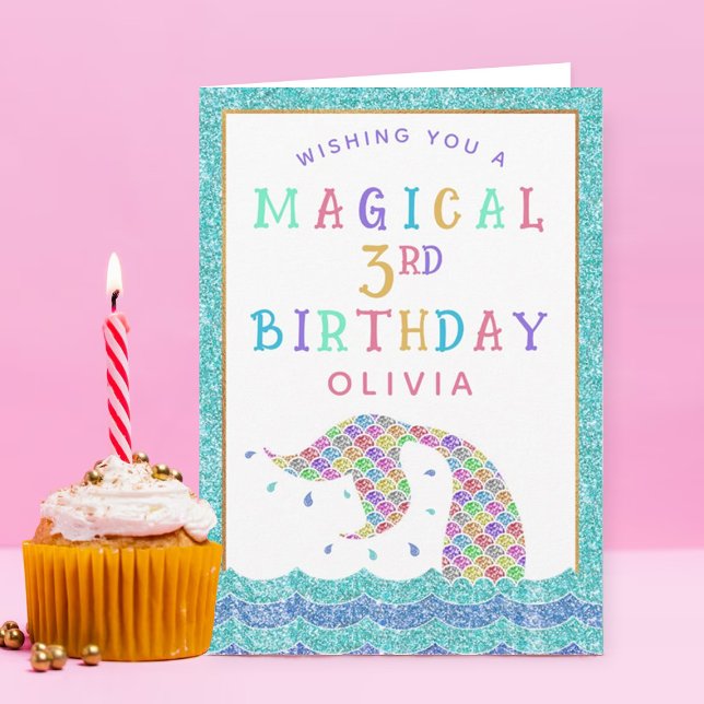 Magical Mermaid Girls Any Age Birthday Card (Creator Uploaded)