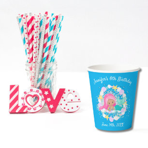 Magical Mermaid Glitter Birthday Paper Cups
