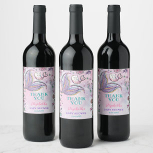 Magical Mermaid Mercat Under the Sea Party Favours Wine Label