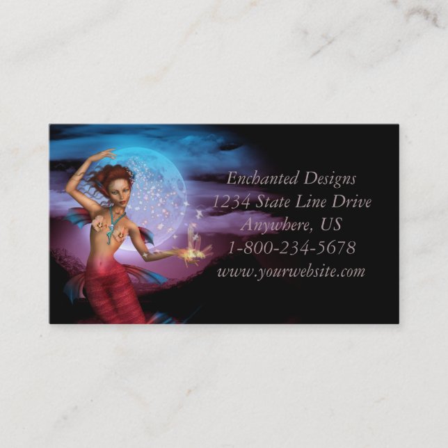 Magical Mermaid Moon Business Cards (Front)