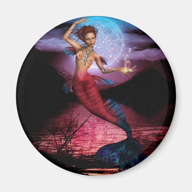 Magical Mermaid Moon Magnet (Front)
