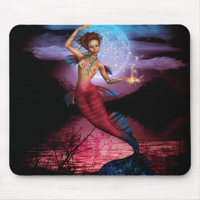 Magical Mermaid Moon Mousepad (Front)