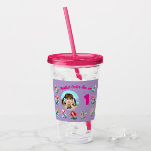 Magical Mermaid Onder-the-sea 1st Birthday Favour Acrylic Tumbler