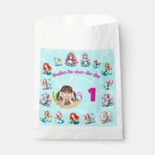 Magical Mermaid Onder-the-Sea 1st Birthday Photo Favour Bags