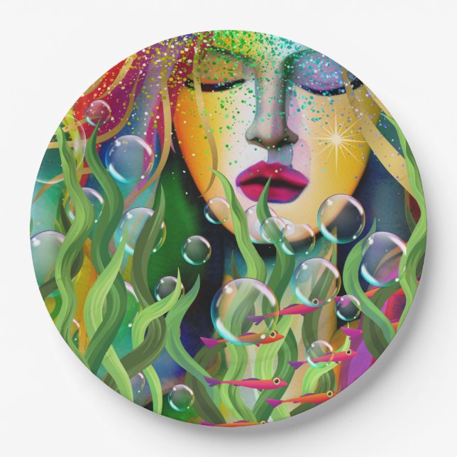 Magical Mermaid Paper Plate (Front)