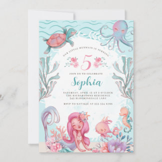 Magical Mermaid Party Birthday Invitation