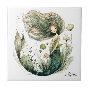Magical Mermaid Personalised Ceramic Tile