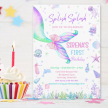 Magical Mermaid Pink Purple Birthday