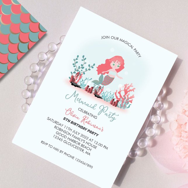 Magical Mermaid Princess Birthday Party  Invitation (Creator Uploaded)