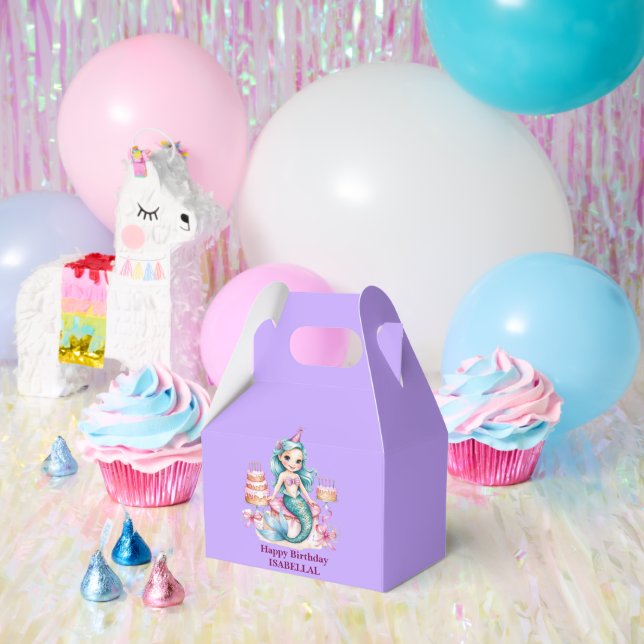 Magical mermaid rainbow Birthday girl party Favour Box (Party)