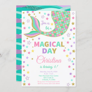 Magical Mermaid Tail Birthday Invitation