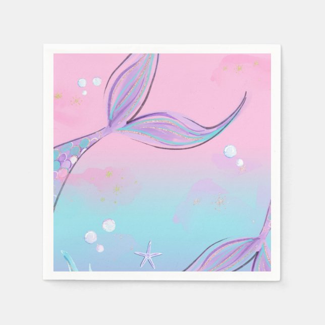Magical Mermaid Tail Party Napkins (Front)