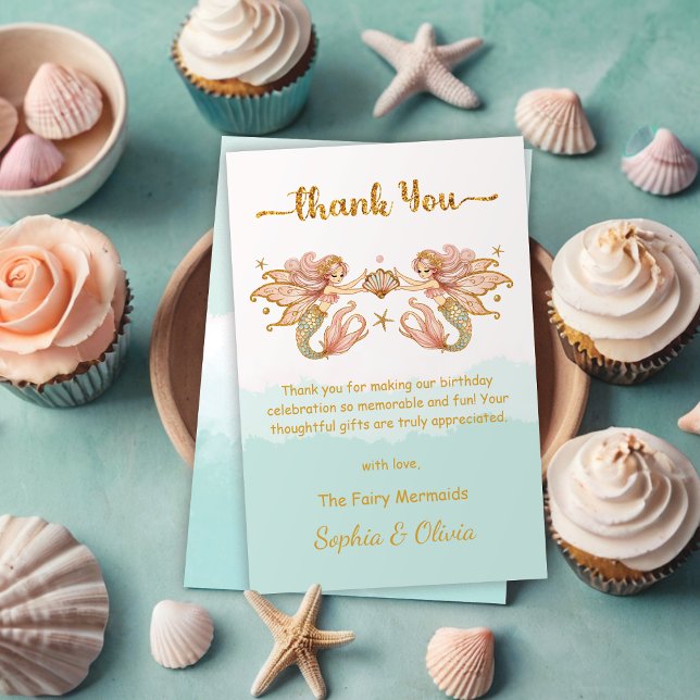 Magical Mermaid Twins: Thank You Card (Creator Uploaded)
