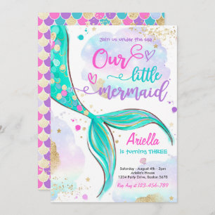 Magical Mermaid Under The Sea Birthday Party Invitation