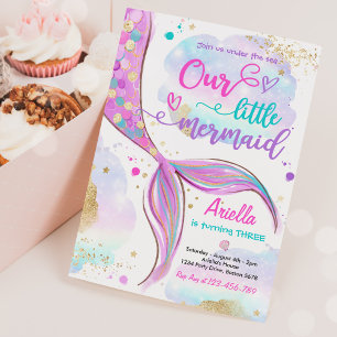 Magical Mermaid Under The Sea Birthday Party Invitation