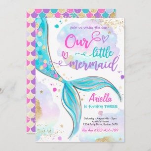 Magical Mermaid Under The Sea Birthday Party Invitation