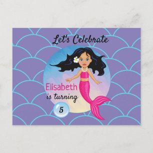 Magical Mermaid Under The Sea Birthday Postcard