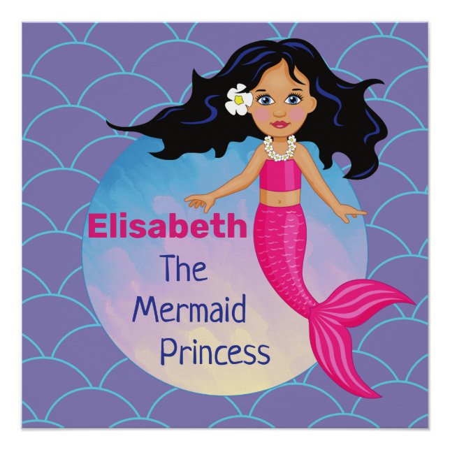 Magical Mermaid Under The Sea Birthday Poster (Front)