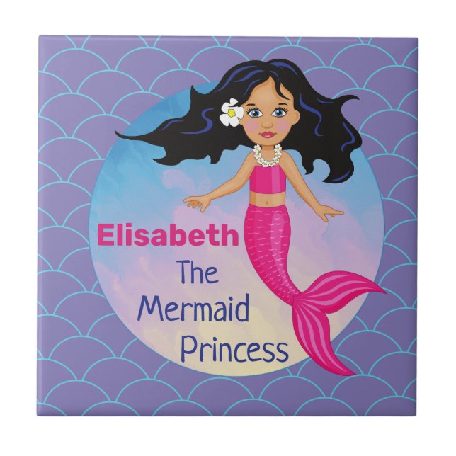 Magical Mermaid Under The Sea Birthday Tile (Front)