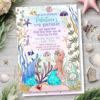 Magical Mermaid Under the Sea Glitter Birthday