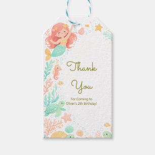 Magical Mermaid Under the Sea Kids Birthday Gift Tags