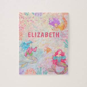 Magical Mermaid Under The Sea Personalised Kids Jigsaw Puzzle