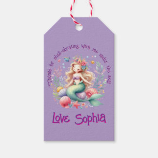Magical Mermaid Under The Sea Photo Thank You Gift Tags