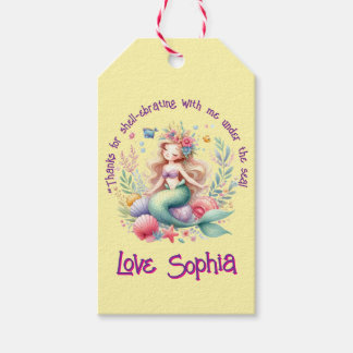 Magical Mermaid Under The Sea Photo Thank You Gift Tags