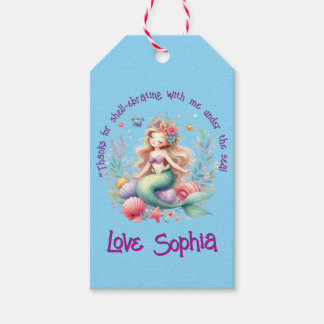 Magical Mermaid Under The Sea Photo Thank You Gift Tags