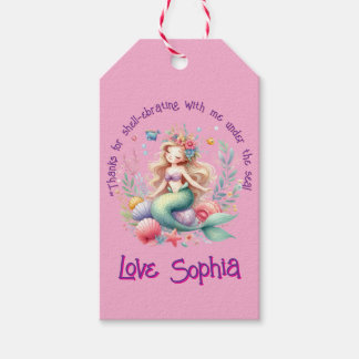 Magical Mermaid Under The Sea Photo Thank You Gift Tags