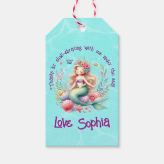 Magical Mermaid Under The Sea Photo Thank You Gift Tags
