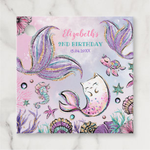 Magical Mermaid Under the Sea Pool Birthday Party Favour Tags