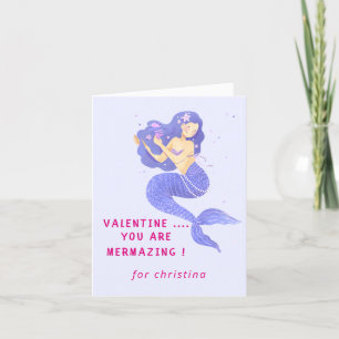 Magical mermaid  Valentine's Day  Holiday Card