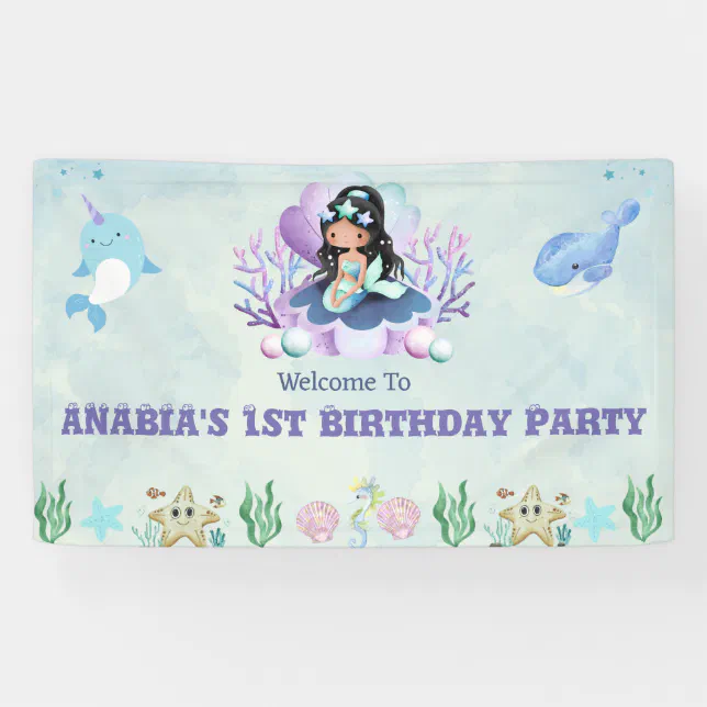 Metmaid Magic Sign Magical Mermaid Watercolor Birthday Welcome Sign | Zazzle