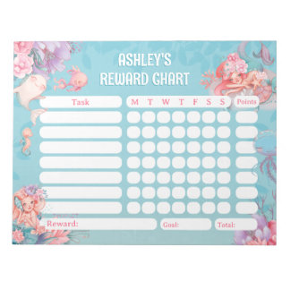 Magical Mermaids Reward Chore Chart for Kids Notepad